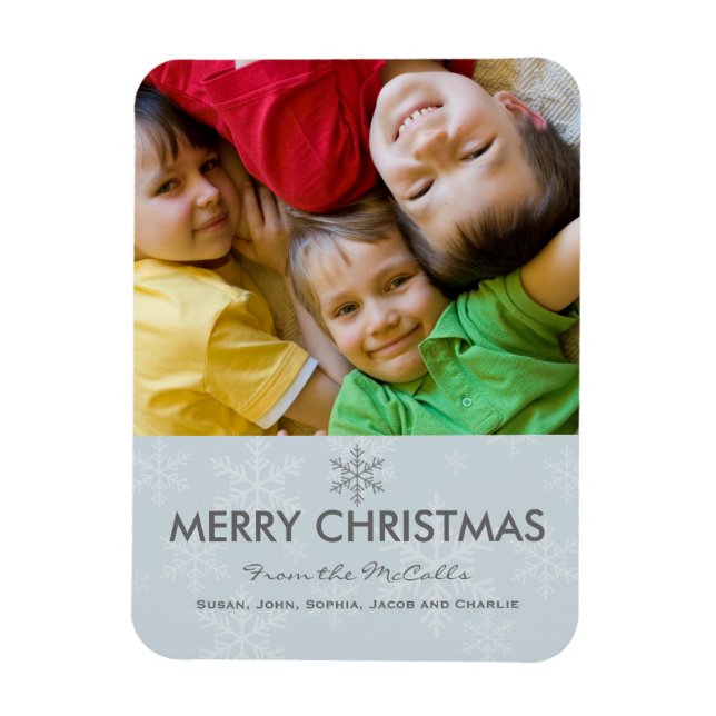 Magnet Flexible Fête de la neige bleue et grise (Vertical)