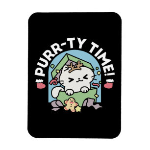 Magnet Flexible Fête de Noël avec Purr-ty Time Cat