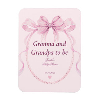 Magnet Flexible Fête des grands-parents avec un arc rose pour la B