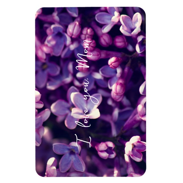 Magnet Flexible Fête des mères, Cadeau, Photo fleur lilas, Mariage (Vertical)