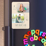 Magnet Flexible Fête des pères Lucky avoir You Papa 2 Photo<br><div class="desc">Aimant de Fête des pères moderne, personnalisé avec 2 de vos photos préférées, qui sont en forme et encadrés de crochets bouclés. Le dessin dit : "NOUS sommes tellement chanceux de VOUS avoir .. HEUREUSE FÊTE DES PÈRES au meilleur papa du monde" en skinny police typographie et écriture manuscrite. L'aimant...</div>