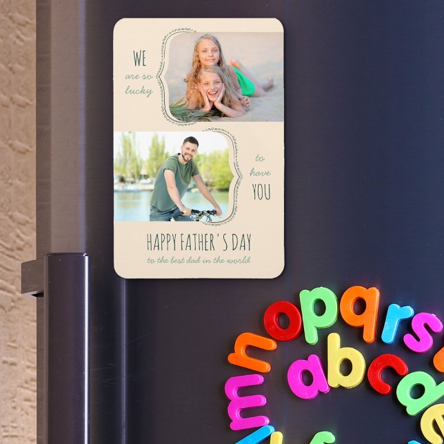 Magnet Flexible Fête des pères Lucky avoir You Papa 2 Photo (Créateur téléchargé)