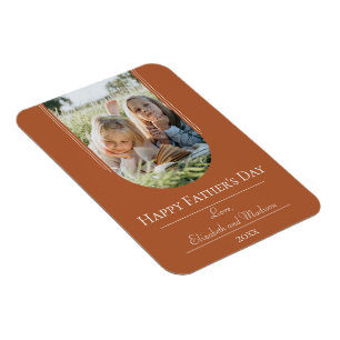 Magnet Flexible Fête des pères photo Arch moderne Orange brûlé