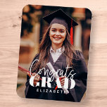 Magnet Flexible Fêtes Grad Moderne Simple Script Photo personnalis<br><div class="desc">Ce design simple et moderne est composé de typographie serif et d'ajouter une photo personnalisée.</div>