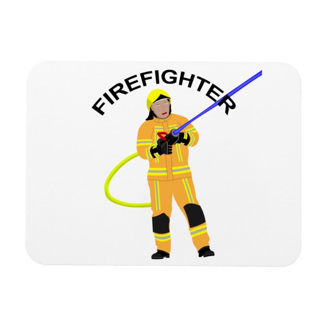 Magnet Flexible Feuerwehrmann en sandfarbener Einsatzkleidung Mag (Horizontal)