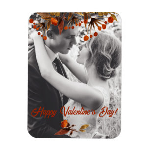 Magnet Flexible Feuillage brun orange Saint-Valentin Ajoutez votre