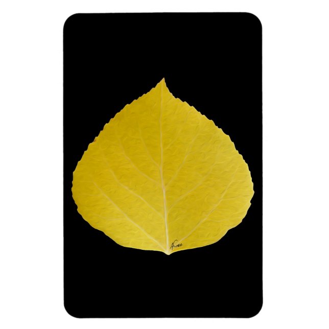 Magnet Flexible Feuille d'Aspen jaune #5 (Vertical)