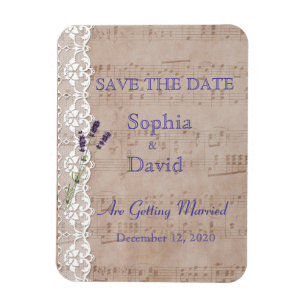 Magnet Flexible Feuille de musique romantique Lavande ENREGISTRER