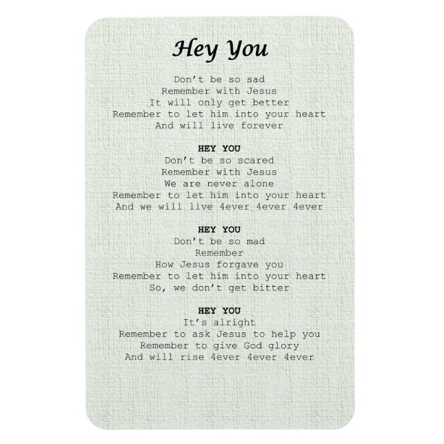 Magnet Flexible feuille magnétique-Hey you - (Vertical)