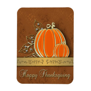 Magnet Flexible Feuilles Citrouilles précieux de Thanksgiving Gold
