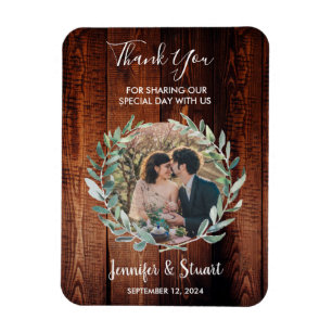 Magnet Flexible Feuilles d'aquarelle sur mariage de Merci rustique