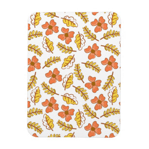 Magnet Flexible Feuilles d'automne en chute chaude avec fleurs
