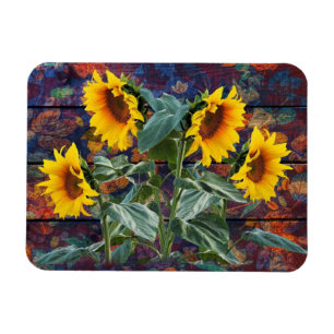 Magnet Flexible Feuilles d'automne rustiques et tournesols
