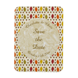 Magnet Flexible Feuilles de chêne et Acorns Automne Mariage d'auto