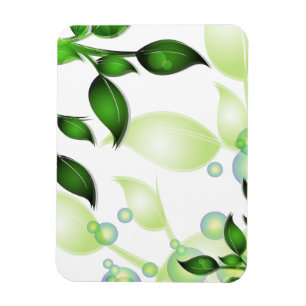 Magnet Flexible Feuilles de jardin frais sur blanc