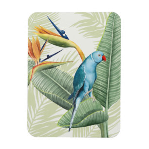 Magnet Flexible Feuilles De Palme Avec Oiseau Bleu