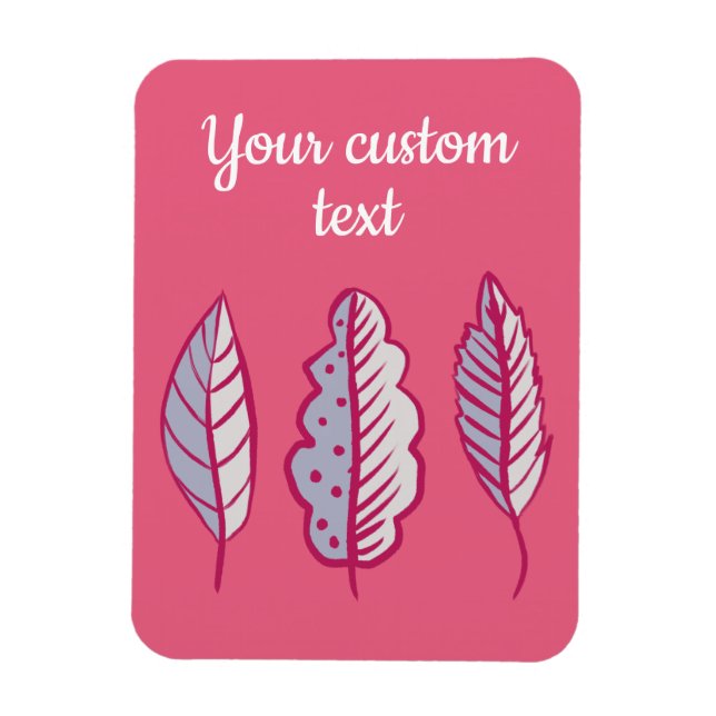 Magnet Flexible Feuilles roses Abstrait Décoratif Girly Texte pers (Vertical)