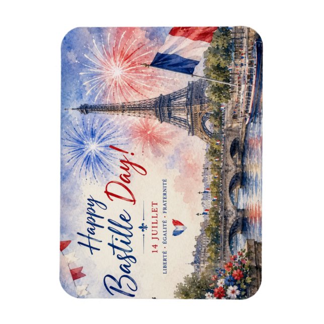 Magnet Flexible Feux d'artifice de la Tour Eiffel de la fête de la (Vertical)