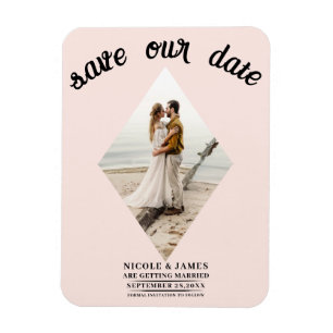 Magnet Flexible Fiançailles Photo Mariage Diamant Rose Rougissant 