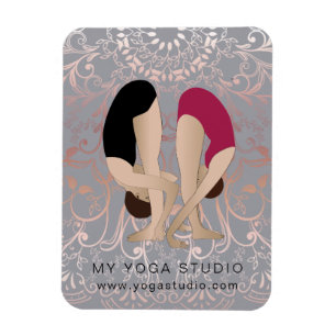 Magnet Flexible Fiche rose Yoga studio réfrigérateur d'entreprise