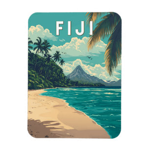 Magnet Flexible Fidji Illustration Voyage Art Vintage