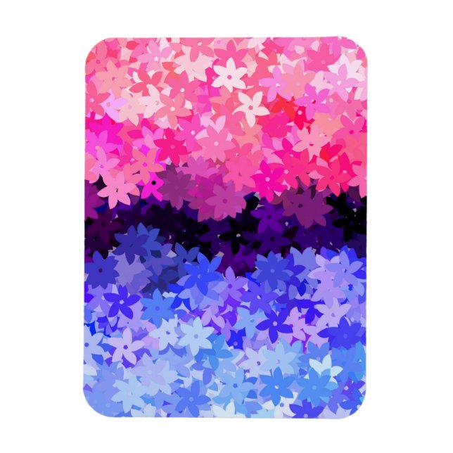 Magnet Flexible Fière Omnisexualité Groovy Boho Excentrique Floral (Vertical)