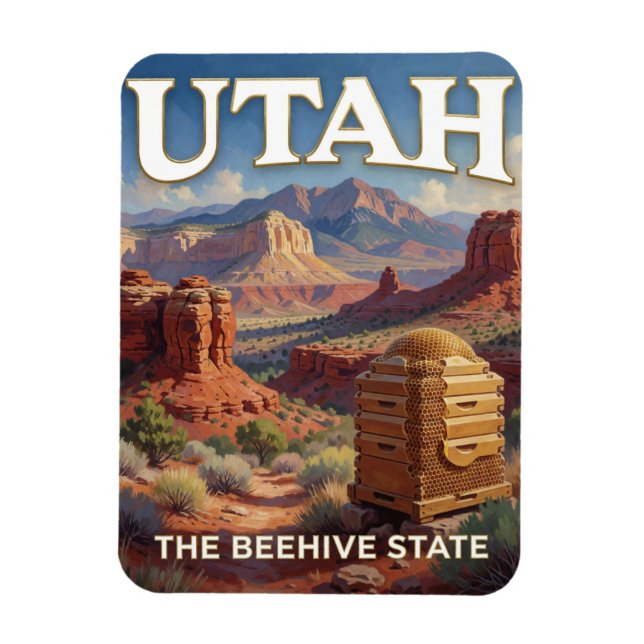Magnet Flexible Fierté de l'État de l'Utah 🏜️ Formations de roche (Vertical)