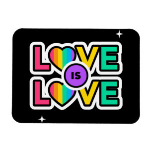 Magnet Flexible Fierté. L'amour est l'amour. Couleurs gaies Rainbo