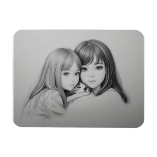 Magnet Flexible Fille avec le chien