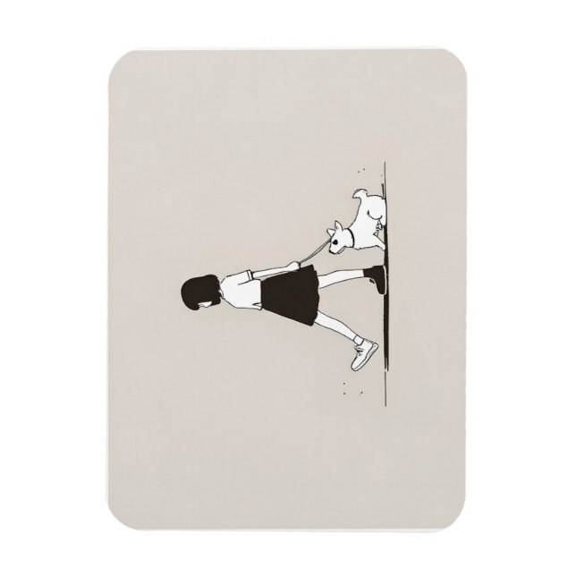 Magnet Flexible Fille avec le chien (Vertical)