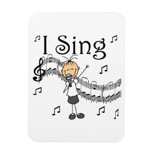 Magnet Flexible Fille Bonhomme Allumette Je Chante T-shirts et Cad