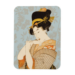 Magnet Flexible Fille de Geisha japonaise vintage en kimono