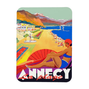 Magnet Flexible Fille de la plage d'Annecy