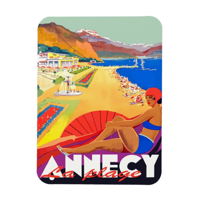 Magnet Flexible Fille de la plage d'Annecy (Vertical)