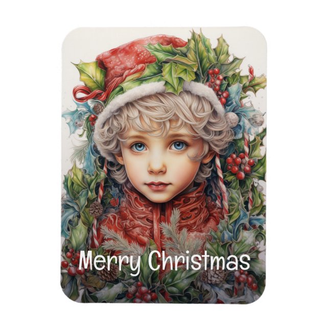 Magnet Flexible Fille de Noël Personnalisée 13 sur 25 (Vertical)