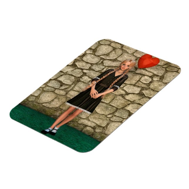 Magnet Flexible Fille et Cœur (Côté Gauche)