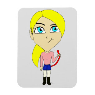 Magnet Flexible fille "méchante" chibi