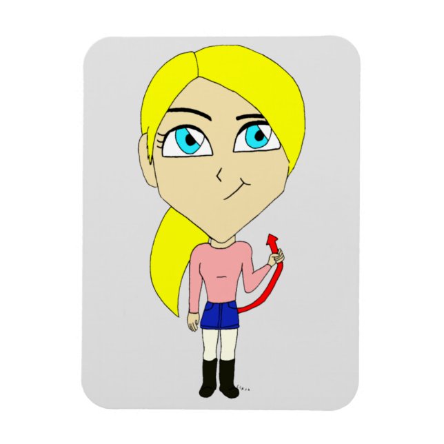 Magnet Flexible fille "méchante" chibi (Vertical)