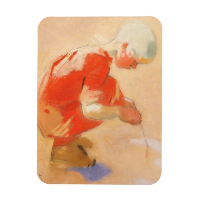 Magnet Flexible Fille sur le sable, Helene Schjerfbeck (Vertical)