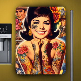 Magnet Flexible Fille tatouée old school
