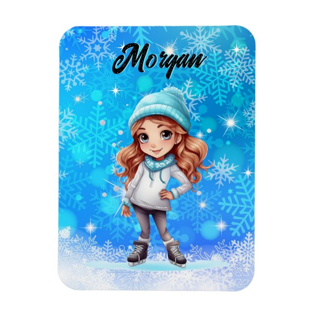 Magnet Flexible Filles Hiver Patinage sur glace Figure Patinage Fl (Vertical)