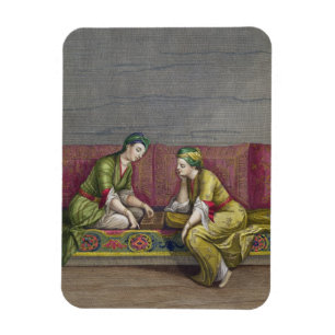 Magnet Flexible Filles turques, jouant Mangala, XVIIIème siècle