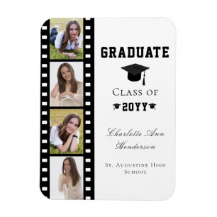 Magnet Flexible Filmstrip Four Photo Collage Graduation BLANCHE