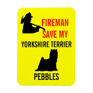 Magnet Flexible Firemer Personnalisé Sauvez Ma Yorkshire Terrier S