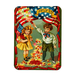 Magnet Flexible Fireworks 4 juillet vintage