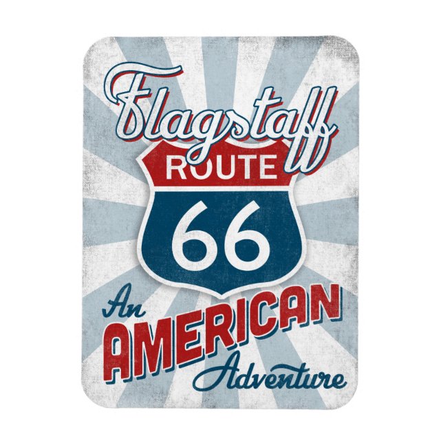 Magnet Flexible Flagstaff Route 66 Amérique Vintage Arizona (Vertical)