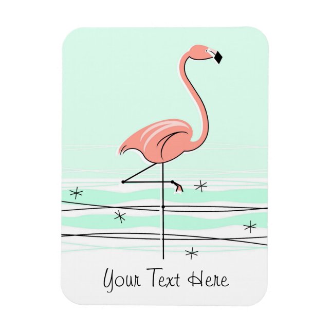Magnet Flexible Flamant rose Aqua Texte magnétique flexible (Vertical)