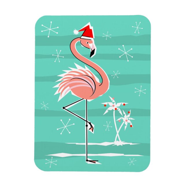 Magnet Flexible Flamant rose de Noël Aimant de bande flexible (Vertical)