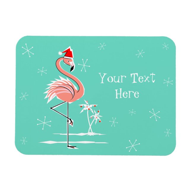 Magnet Flexible Flamant rose de Noël Aimant de texte flexible (Horizontal)