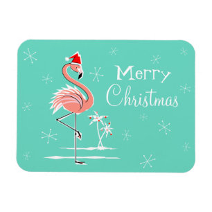 Magnet Flexible Flamant rose de Noël Joyeux aimant de Noël flexibl